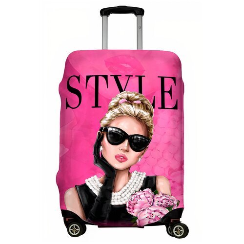 Чехол для чемодана LeJoy, размер L, фиолетовый, розовый