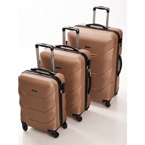 Комплект чемоданов Freedom 31596, 3 шт., размер S/M/L, желтый, бежевый