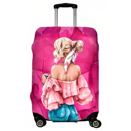 Чехол для чемодана LeJoy, размер S, розовый, бежевый