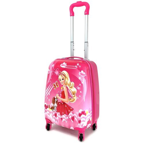 Детский чемодан на 4 колесах, Принцесса в платье, цвет розовый, пластик, 40 см