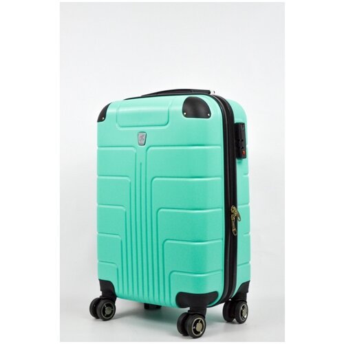 чемодан на 4-х колесах из ударопрочного АВС пластика размер М 57х35х22 вес 3 кг, марка LUYIDA, кодовый замок, сдвоенные колеса, цвет мятный