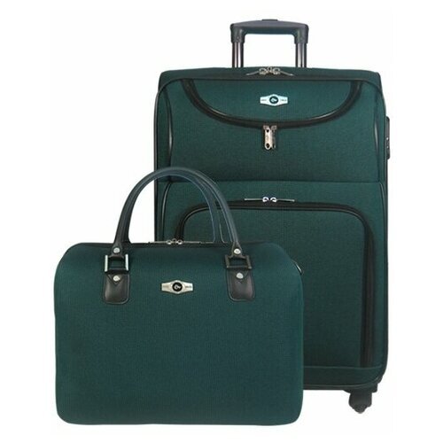 Набор: чемодан + сумочка Borgo Antico. 6088 green 21/14'
