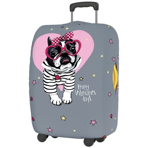 Чехол для чемодана, Размер L 75*85 см, серия Happy Valentine's Day, дизайн Pink glasses .