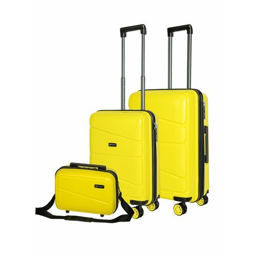 Комплект чемоданов Bonle H-8011_BcSM/YELLOW, 3 шт., 92 л, размер S/M, желтый