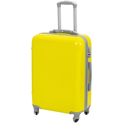 Чемодан на колесах дорожный средний багаж для путешествий s+ TEVIN размер С+ 60 см 52 л легкий 2.6 кг небольшой и прочный поликарбонат Красный принт