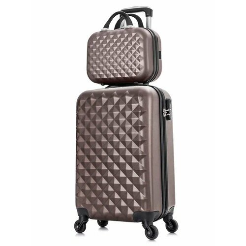 Комплект чемоданов L'case Phatthaya, 2 шт., размер S, коричневый