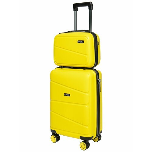Комплект чемоданов Bonle H-8011_BcS/YELLOW, 2 шт., 46 л, размер S, желтый