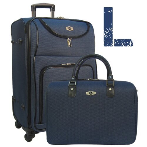 Набор: чемодан + сумочка Borgo Antico. 6088 dark blue 26/18'