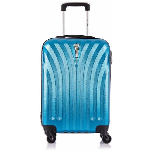 Чемодан L'case Phuket, ABS-пластик, пластик, водонепроницаемый, износостойкий, 45 л, размер S+, синий