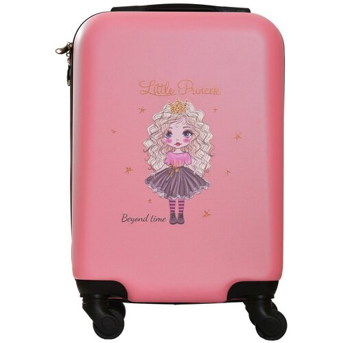 BEYOND TIME V434 розовый чемодан детский Принцесса в черн