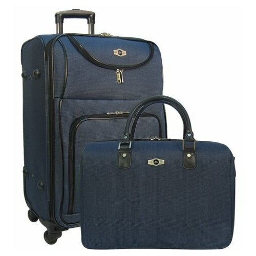Набор: чемодан + сумочка Borgo Antico. 6088 dark blue 21/14'