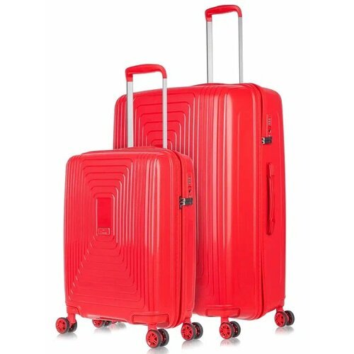 Комплект чемоданов L'case Doha, 2 шт., 136 л, размер S/L, красный