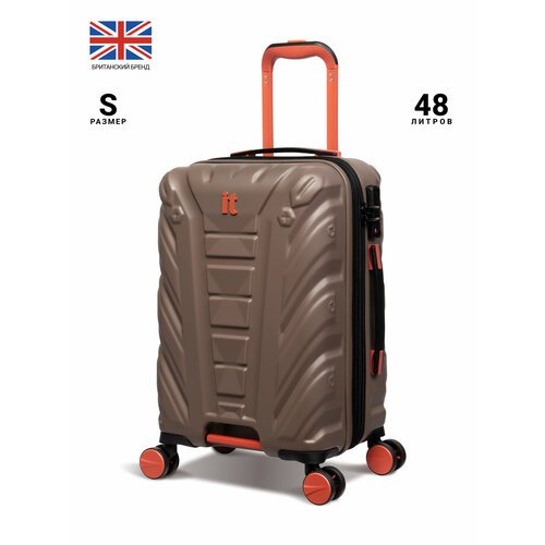 Чемодан IT Luggage, 48 л, размер S, оранжевый, коричневый