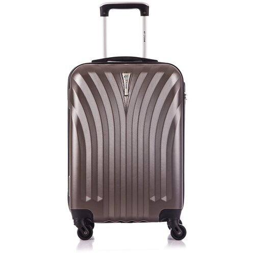 Чемодан L'case Phuket, ABS-пластик, пластик, водонепроницаемый, износостойкий, 45 л, размер S, коричневый