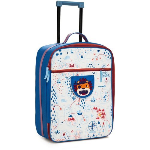 Чемодан-рюкзак Lilliputiens, пластик, ручная кладь, 33х45х16 см, 1.95 кг, телескопическая ручка, голубой, белый