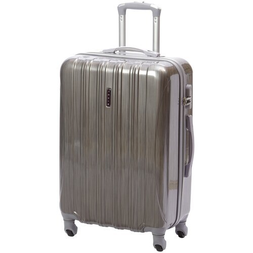 Чемодан на колесах дорожный средний багаж для путешествий семейный m TEVIN размер М 64 см 62 л легкий 3.2 кг прочный поликарбонат с рисунком