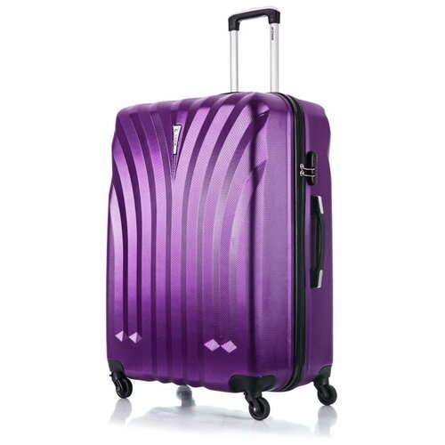 Умный чемодан L'case, ABS-пластик, жесткое дно, 100 л, размер L, фиолетовый