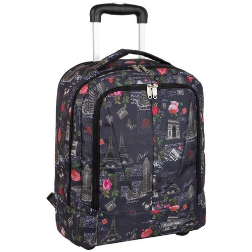 Чемодан-рюкзак POLAR, текстиль, 35 л, размер S, черный