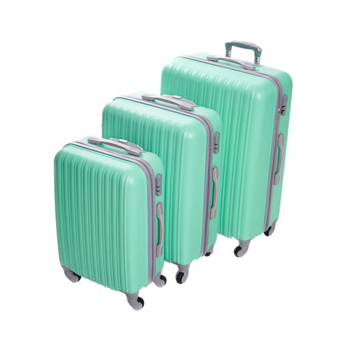 Комплект чемоданов Feybaul 29804, 3 шт., 95 л, размер S/M/L, зеленый