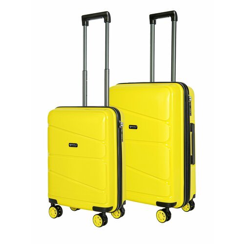 Комплект чемоданов Bonle H-8011_SM/YELLOW, 2 шт., 92 л, размер S/M, желтый