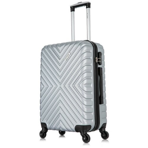 Чемодан на колесах Lcase New-Delhi. Средний M, АВС пластик. Дорожный чемодан на колесиках для путешествий и поездок.