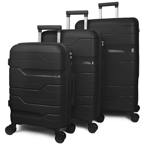 Комплект чемоданов Impresa Happy чёрного цвета