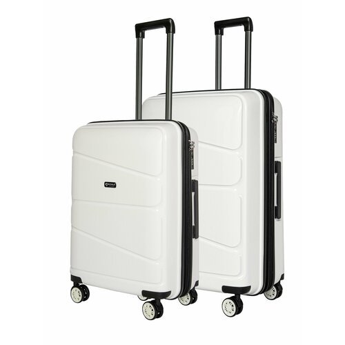 Комплект чемоданов Bonle H-8011_ML/WHITE, 2 шт., 136 л, размер M/L, белый