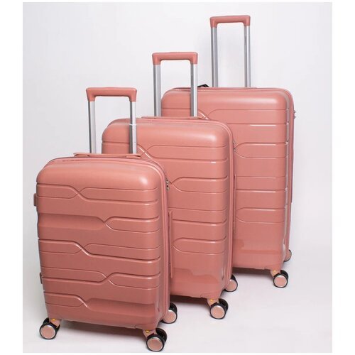 Комплект чемоданов Impresa happy пудрового цвета 3 штуки