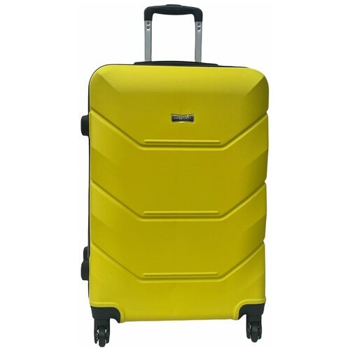 Чемодан Bags-art, пластик, ABS-пластик, водонепроницаемый, 82 л, размер M, желтый