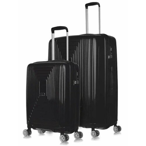 Комплект чемоданов L'case Doha, 2 шт., 136 л, размер S/L, черный