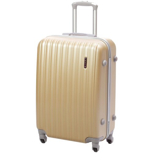 Чемодан на колесах дорожный средний багаж для путешествий мужской m TEVIN размер М 64 см 62 л легкий 3.2 кг прочный abs (абс) пластик Синий