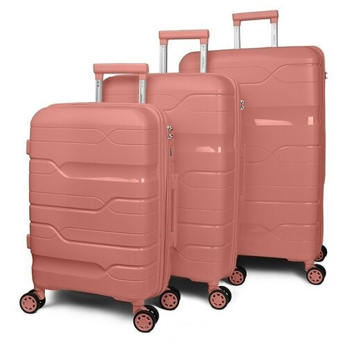 Набор чемоданов Impreza happy с расширением бежевого цвета