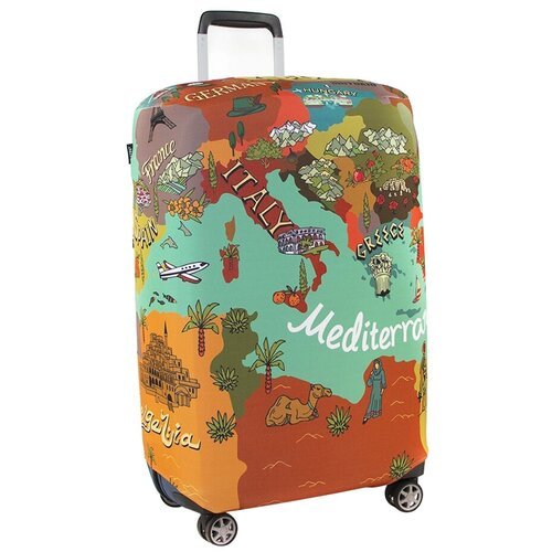 Чехол для чемодана, Размер M 65*75 см, серия Travel, дизайн Map of Mediterranean