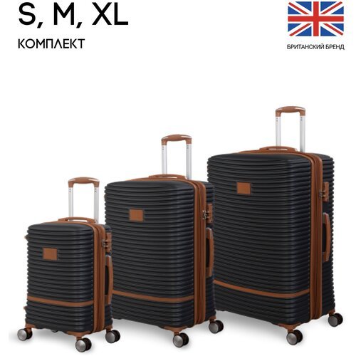 Комплект чемоданов IT Luggage, 159 л, размер L+, черный