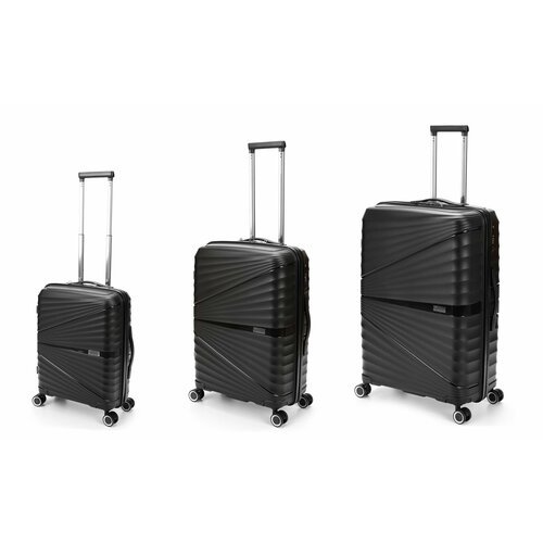 Комплект чемоданов Torber T2207-Black, размер L, черный
