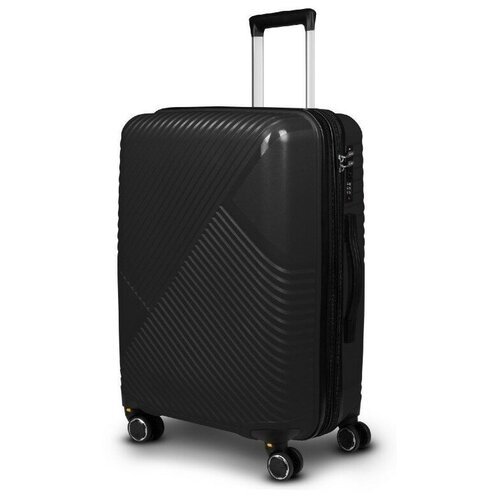Impreza Delight DLX - Большой чемодан черного цвета со съемными колесами и расширением
