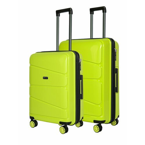 Комплект чемоданов Bonle H-8011_ML/GREEN, 2 шт., 136 л, размер M/L, зеленый