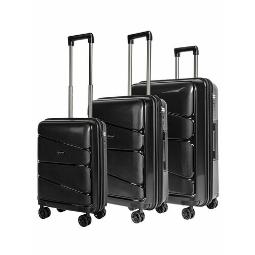 Комплект чемоданов Bonle H-8011_SML/BLACK, 3 шт., 136 л, размер S/M/L, черный