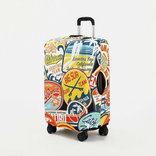 Чехол для чемодана Сима-ленд 9436421, размер 24', мультиколор, бежевый