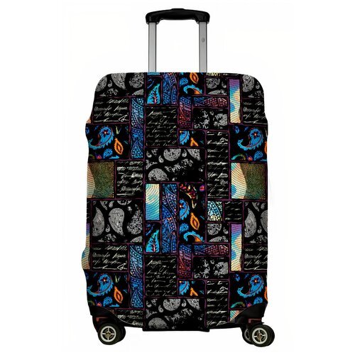 Чехол для чемодана LeJoy, размер M, белый, голубой