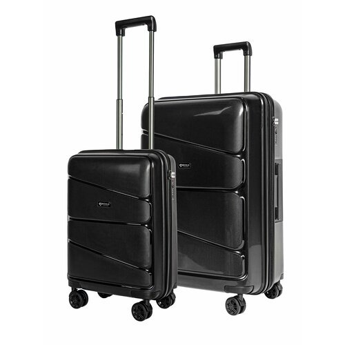 Комплект чемоданов Bonle H-8011_SL/BLACK, 2 шт., 136 л, размер S/L, черный