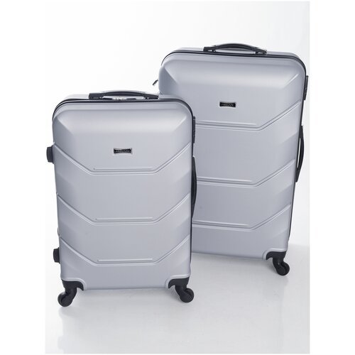 Комплект чемоданов Freedom, 2 шт., размер L, серебряный