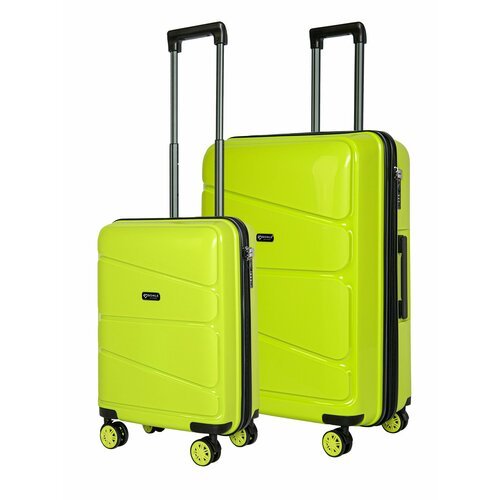 Комплект чемоданов Bonle H-8011_SL/GREEN, 2 шт., 136 л, размер S/L, зеленый