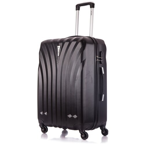 Умный чемодан L'case Phuket, пластик, ABS-пластик, опорные ножки на боковой стенке, рифленая поверхность, размер M, черный