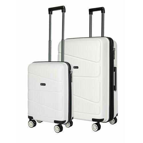 Комплект чемоданов Bonle H-8011_SL/WHITE, 2 шт., 136 л, размер S/L, белый