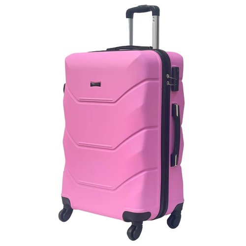 Чемодан Freedom, текстиль, ABS-пластик, пластик, водонепроницаемый, рифленая поверхность, опорные ножки на боковой стенке, 66 л, размер M, розовый