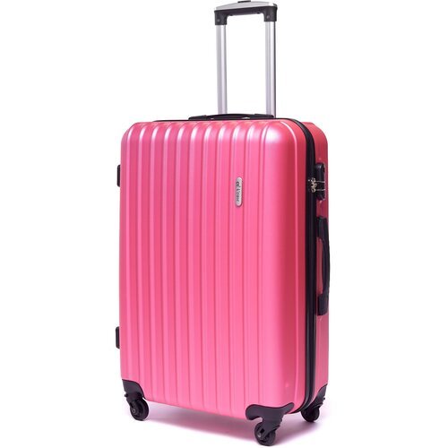Чемодан Lacase, ABS-пластик, износостойкий, 50 л, размер S, розовый