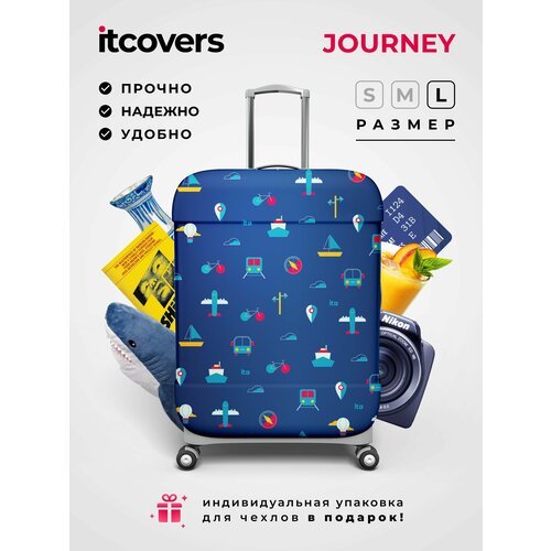 Чехол для чемодана itcovers Journey-l, 150 л, размер L, желтый, синий